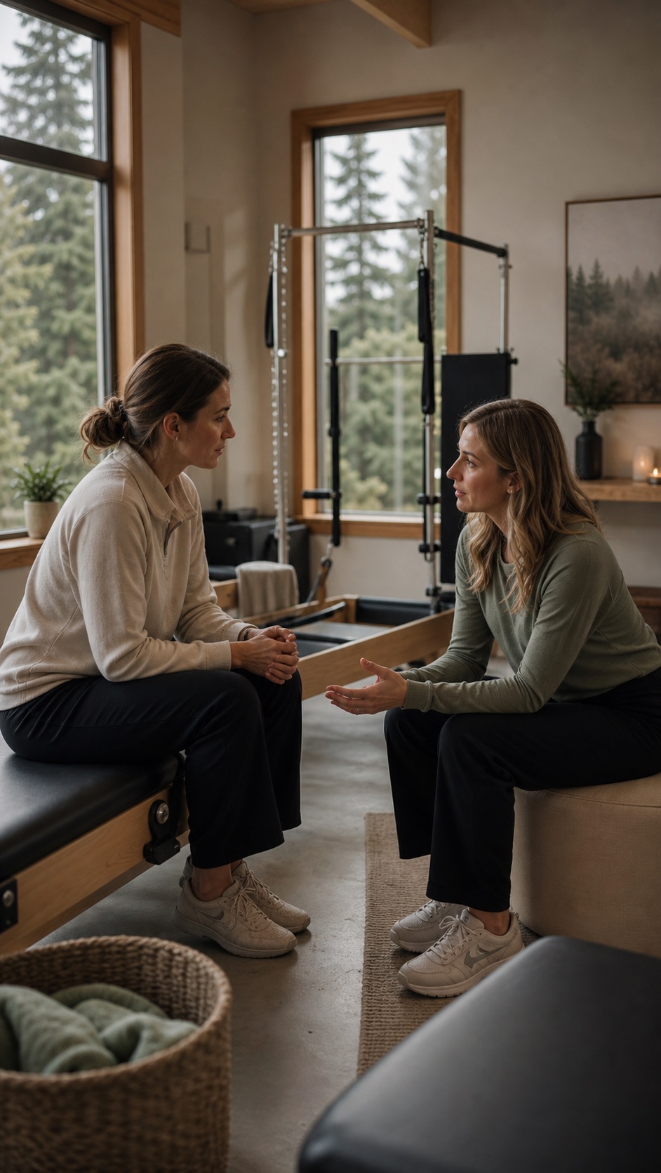 Therapist and client discussing care goals in the Neighborhood studio