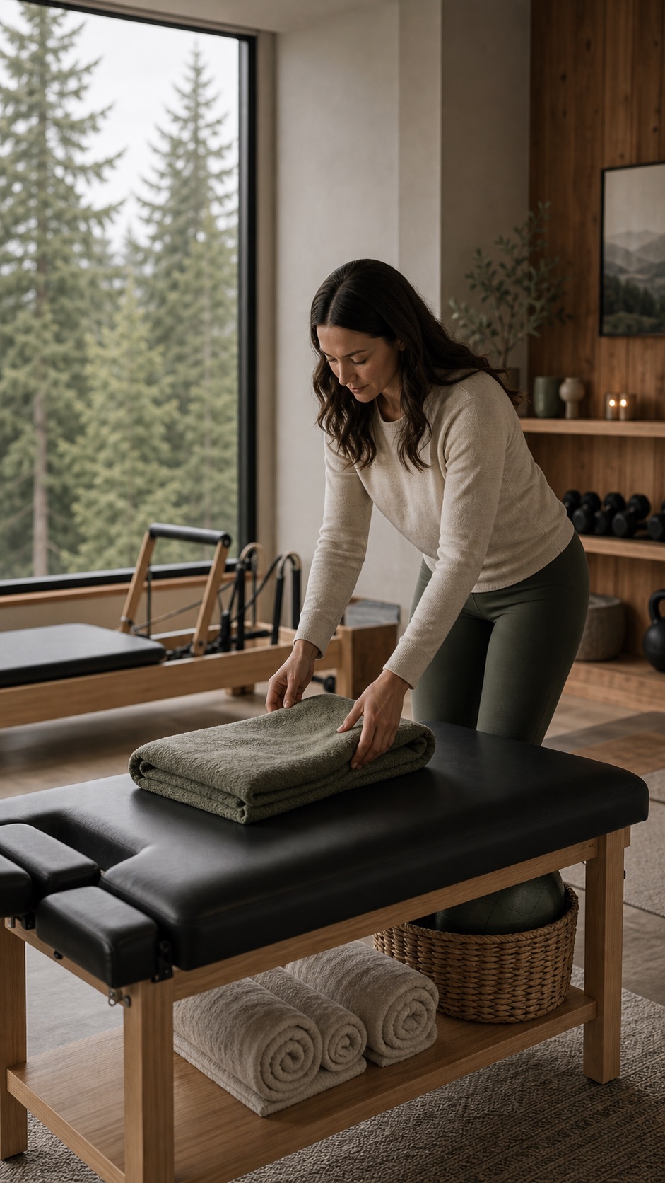 Prepared treatment space with natural studio details